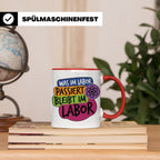Labor Tasse mit Spruch Was im Labor passiert bleibt im Labor – Rot [farbe:rot]