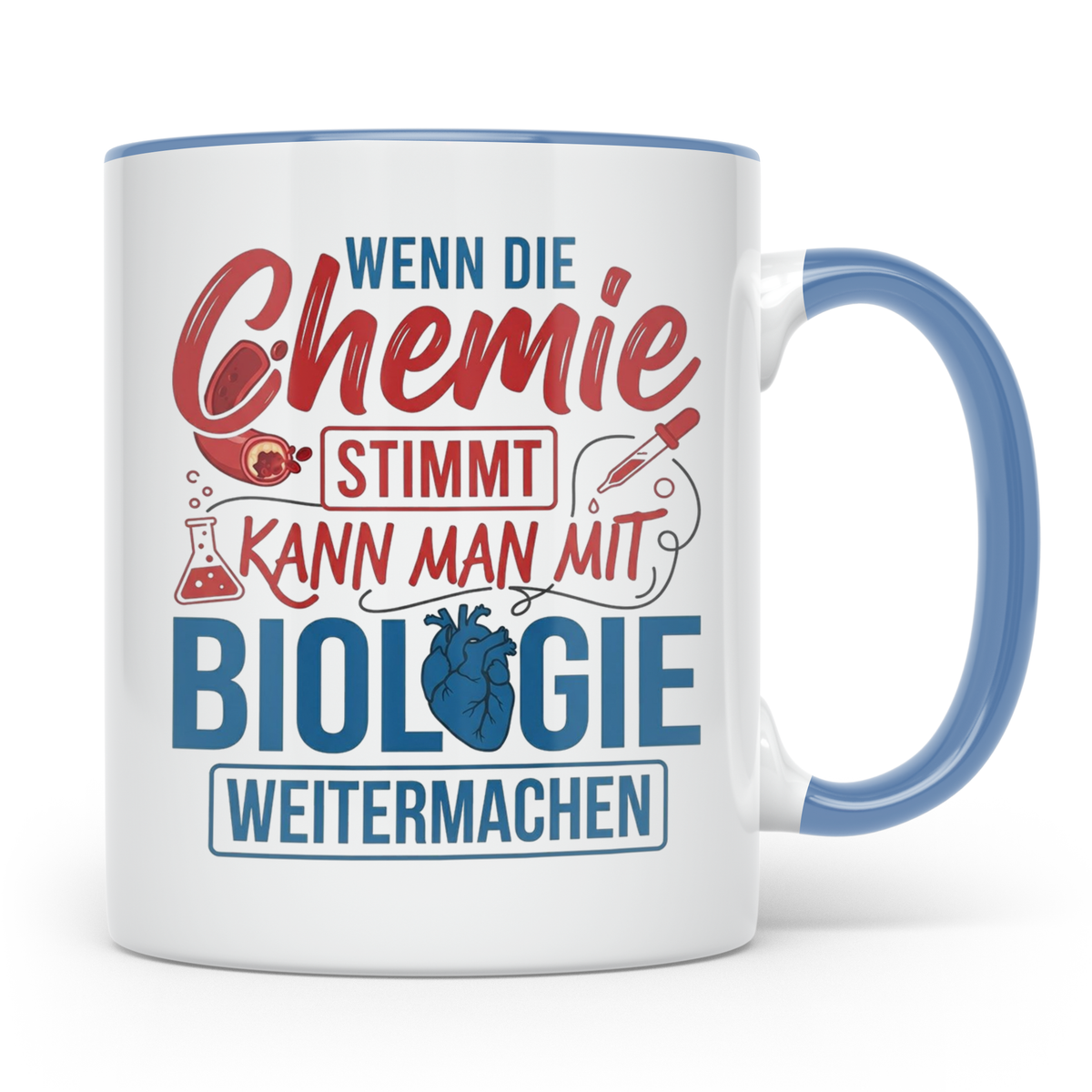 Chemie Biologie Tasse mit Spruch für Wissenschaftler, Chemik – Blau [farbe:blau]