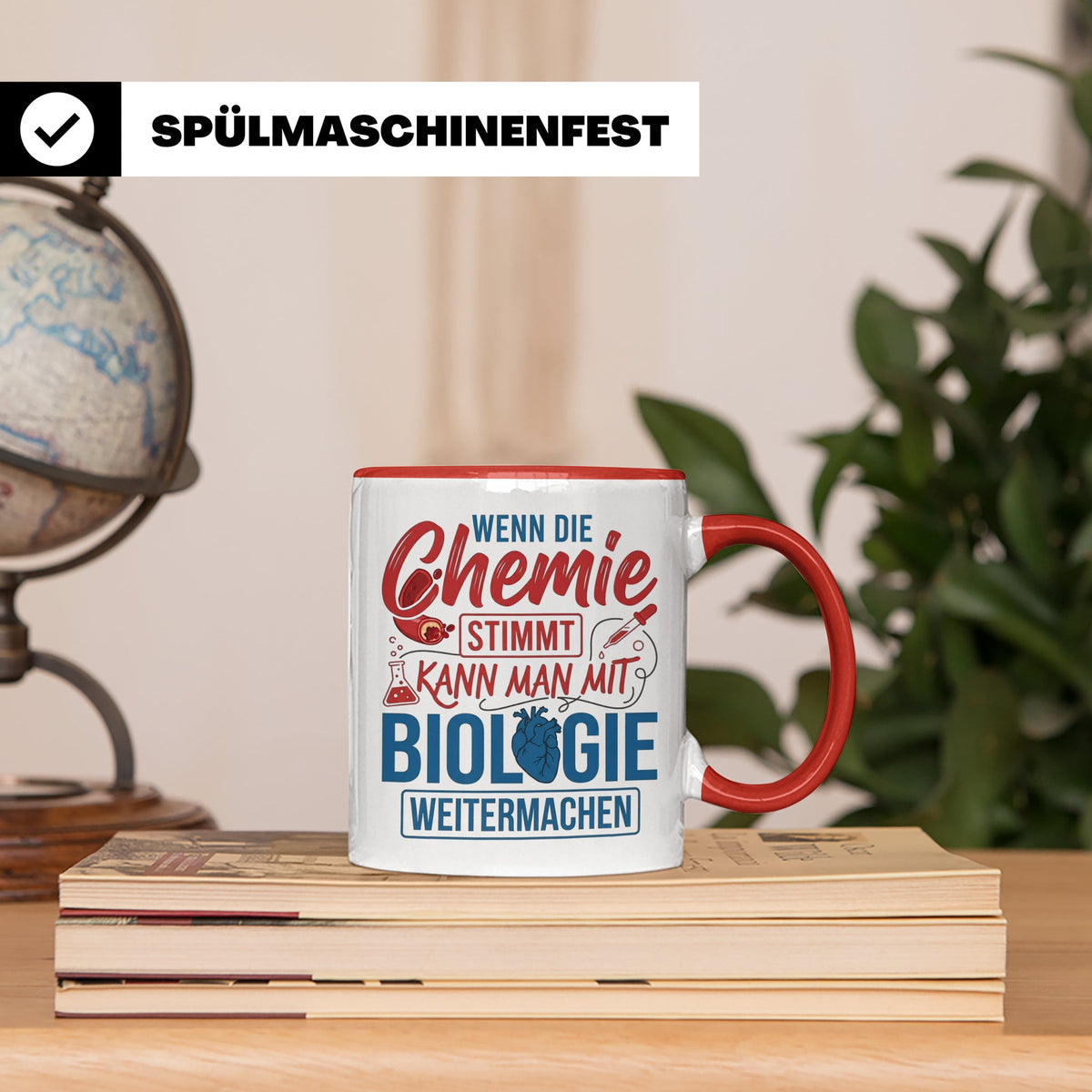 Chemie Biologie Tasse mit Spruch für Wissenschaftler, Chemik – Rot [farbe:rot]
