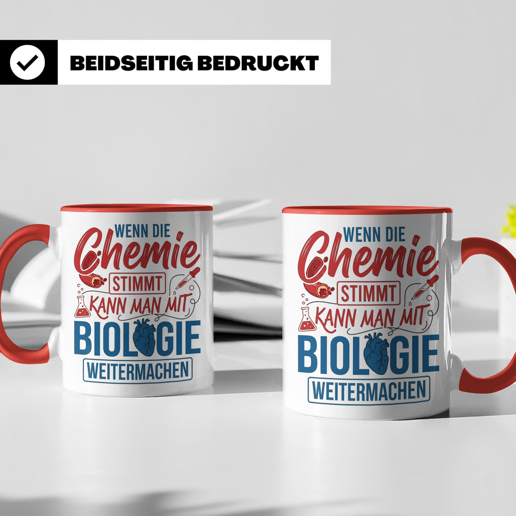 Chemie Biologie Tasse mit Spruch für Wissenschaftler, Chemik – Rot [farbe:rot]
