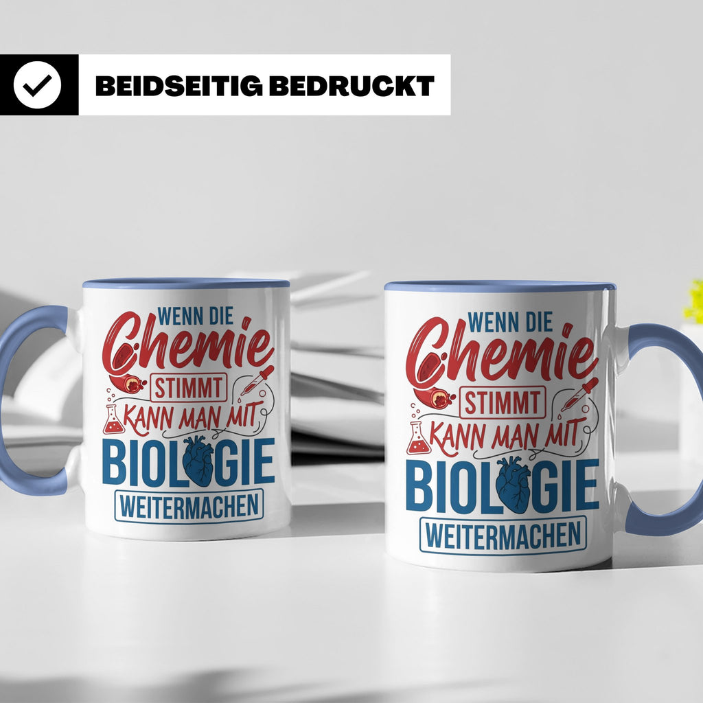 Chemie Biologie Tasse mit Spruch für Wissenschaftler, Chemik – Blau [farbe:blau]