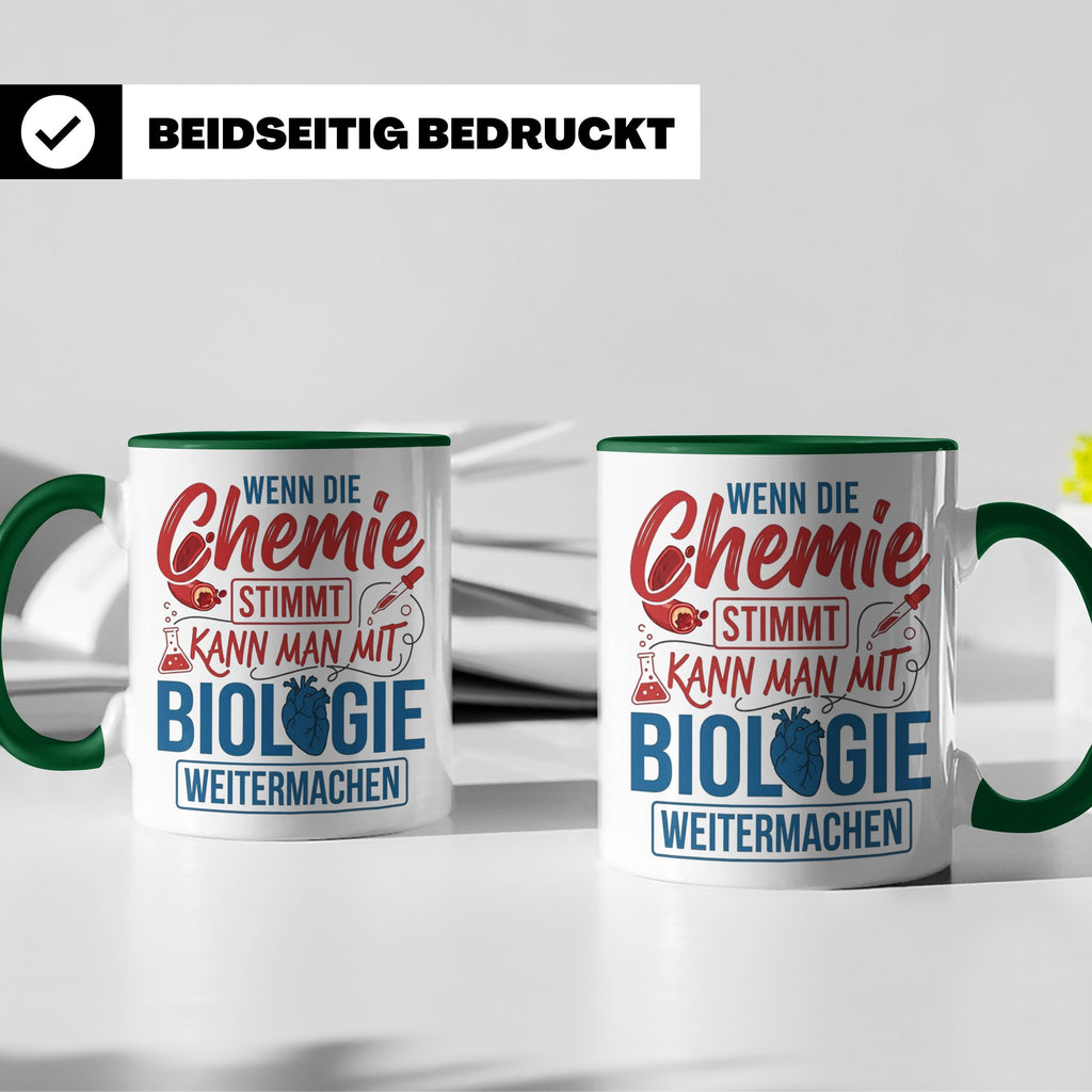 Chemie Biologie Tasse mit Spruch für Wissenschaftler, Chemik – Grün [farbe:grün]