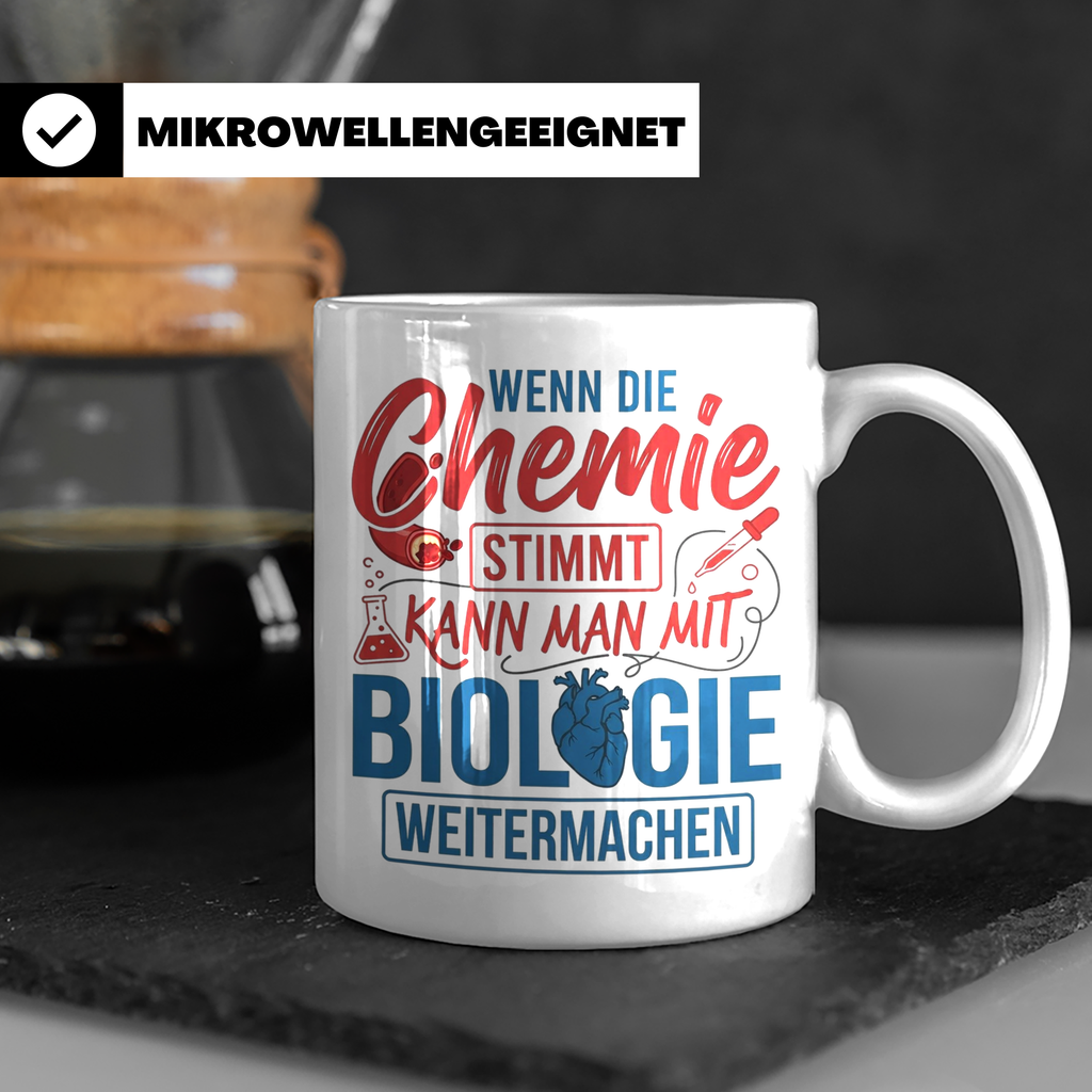 Chemie Biologie Tasse mit Spruch für Wissenschaftler, Chemik – Weiß [farbe:weiß]