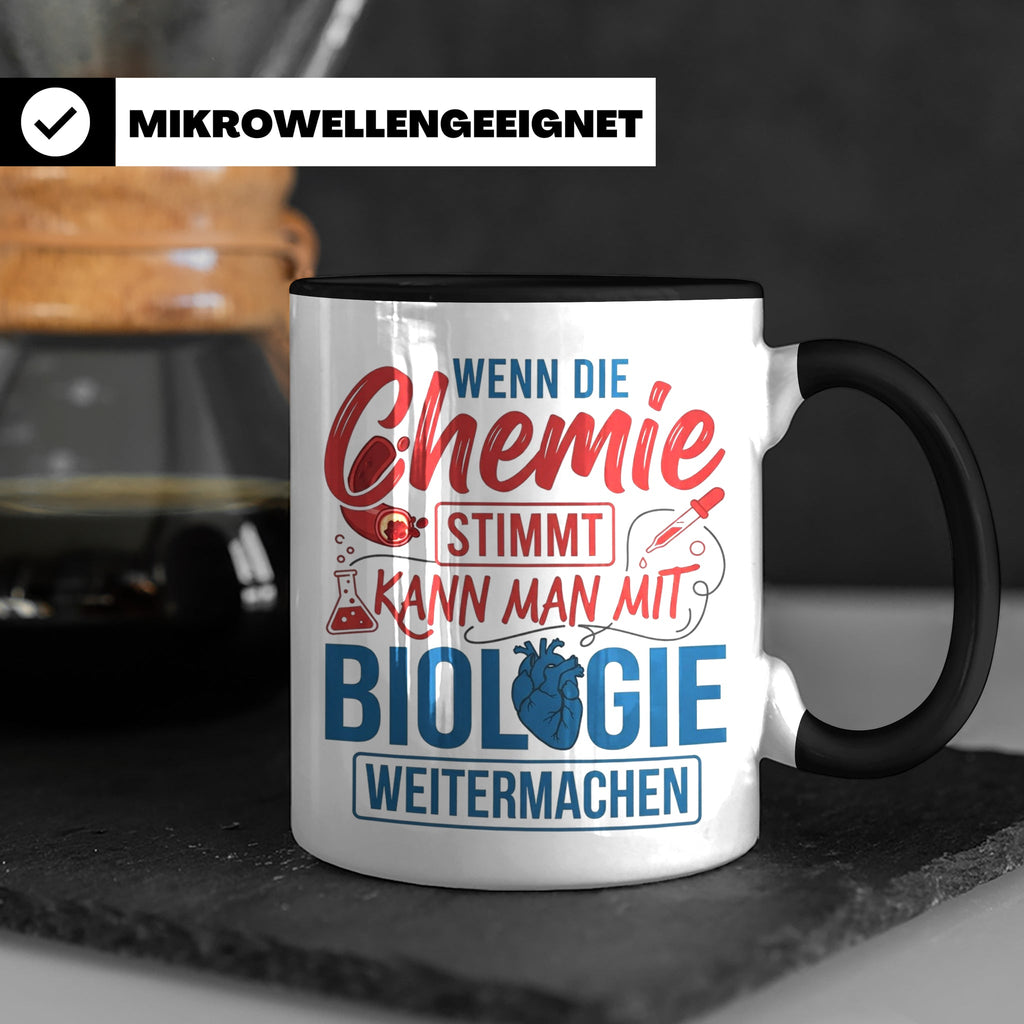 Chemie Biologie Tasse mit Spruch für Wissenschaftler, Chemik – Schwarz [farbe:schwarz]