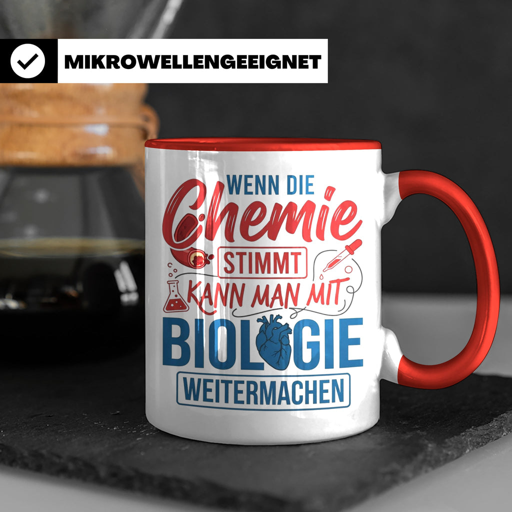 Chemie Biologie Tasse mit Spruch für Wissenschaftler, Chemik – Rot [farbe:rot]