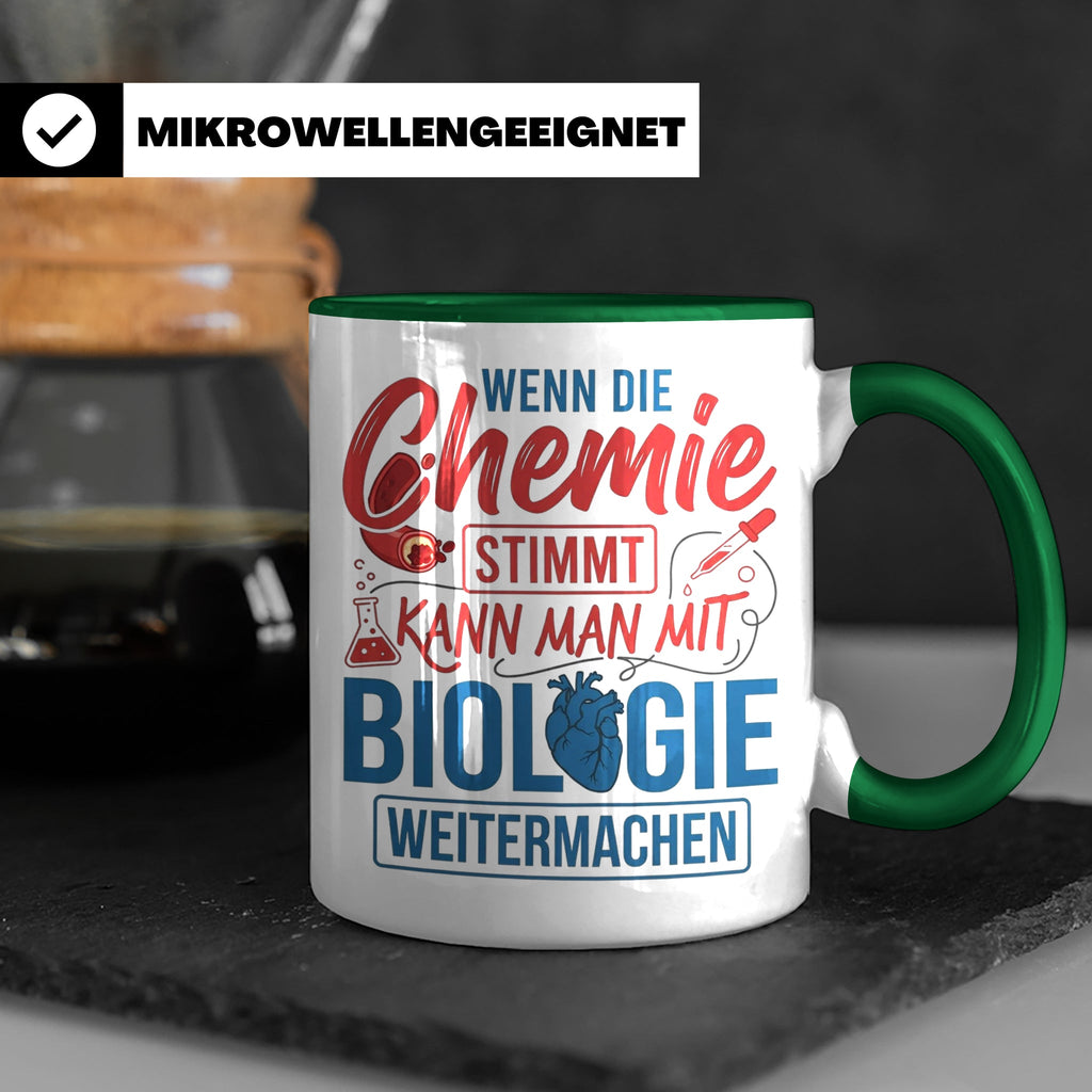 Chemie Biologie Tasse mit Spruch für Wissenschaftler, Chemik – Grün [farbe:grün]