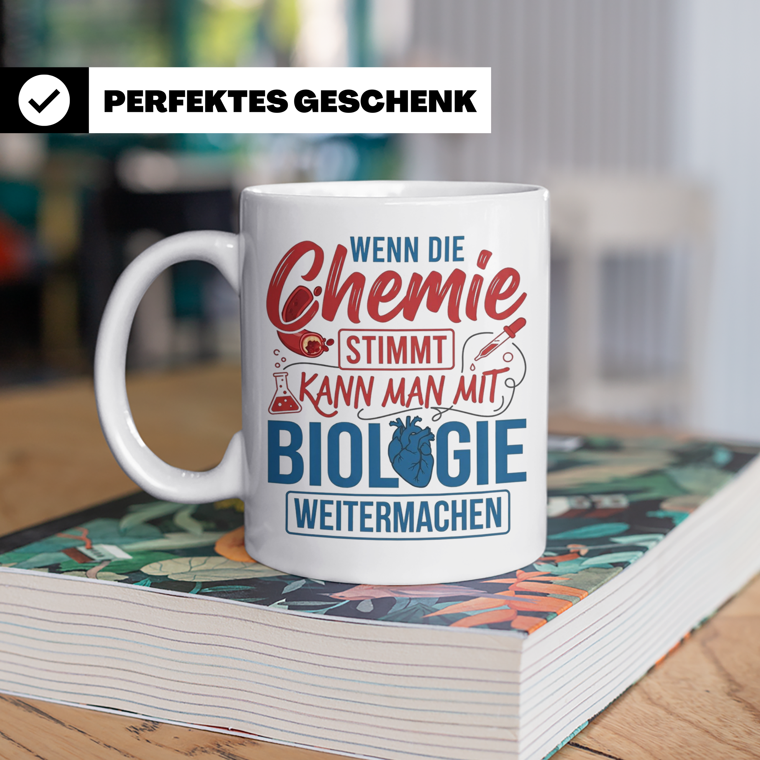 Chemie Biologie Tasse mit Spruch für Wissenschaftler, Chemik – Weiß [farbe:weiß]