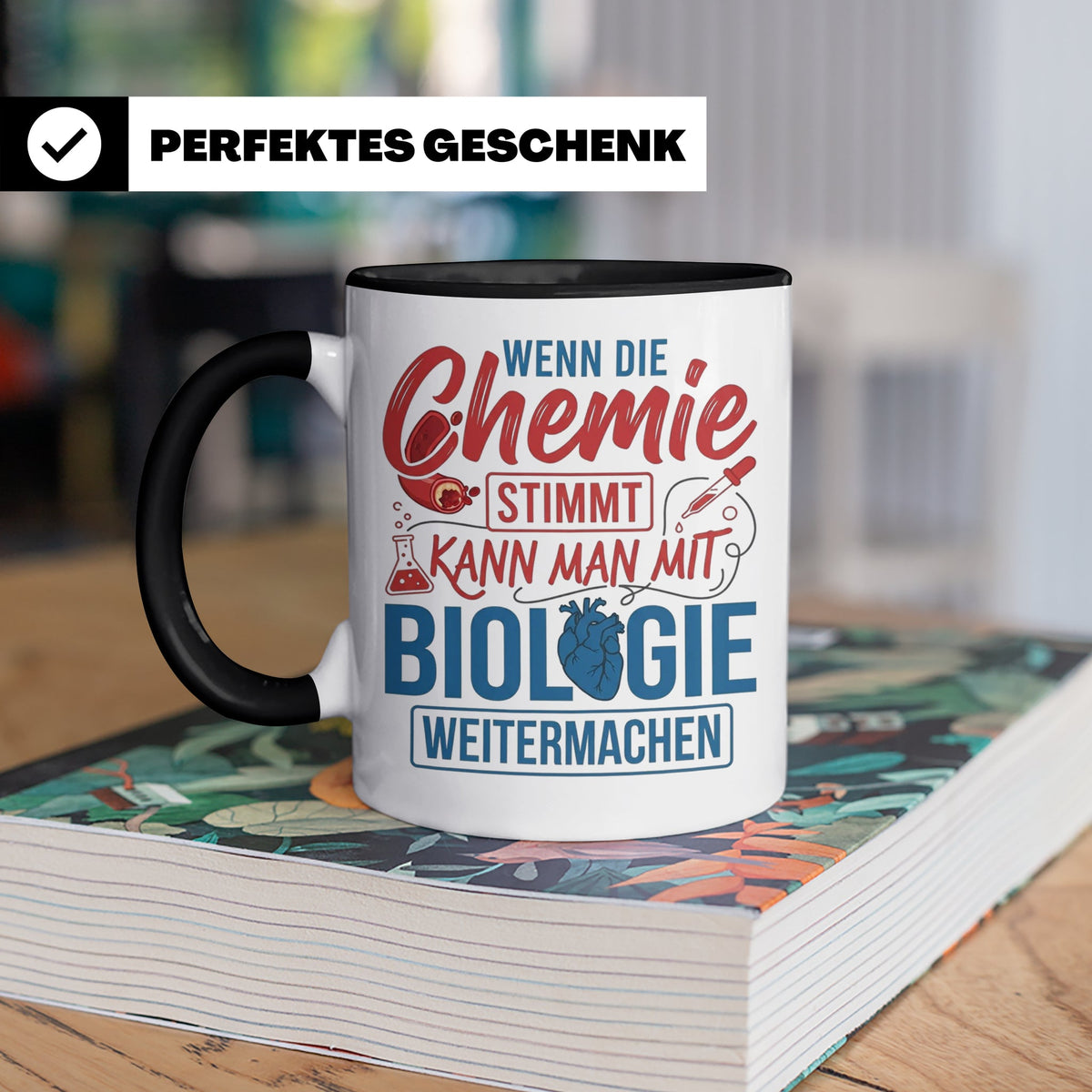 Chemie Biologie Tasse mit Spruch für Wissenschaftler, Chemik – Schwarz [farbe:schwarz]