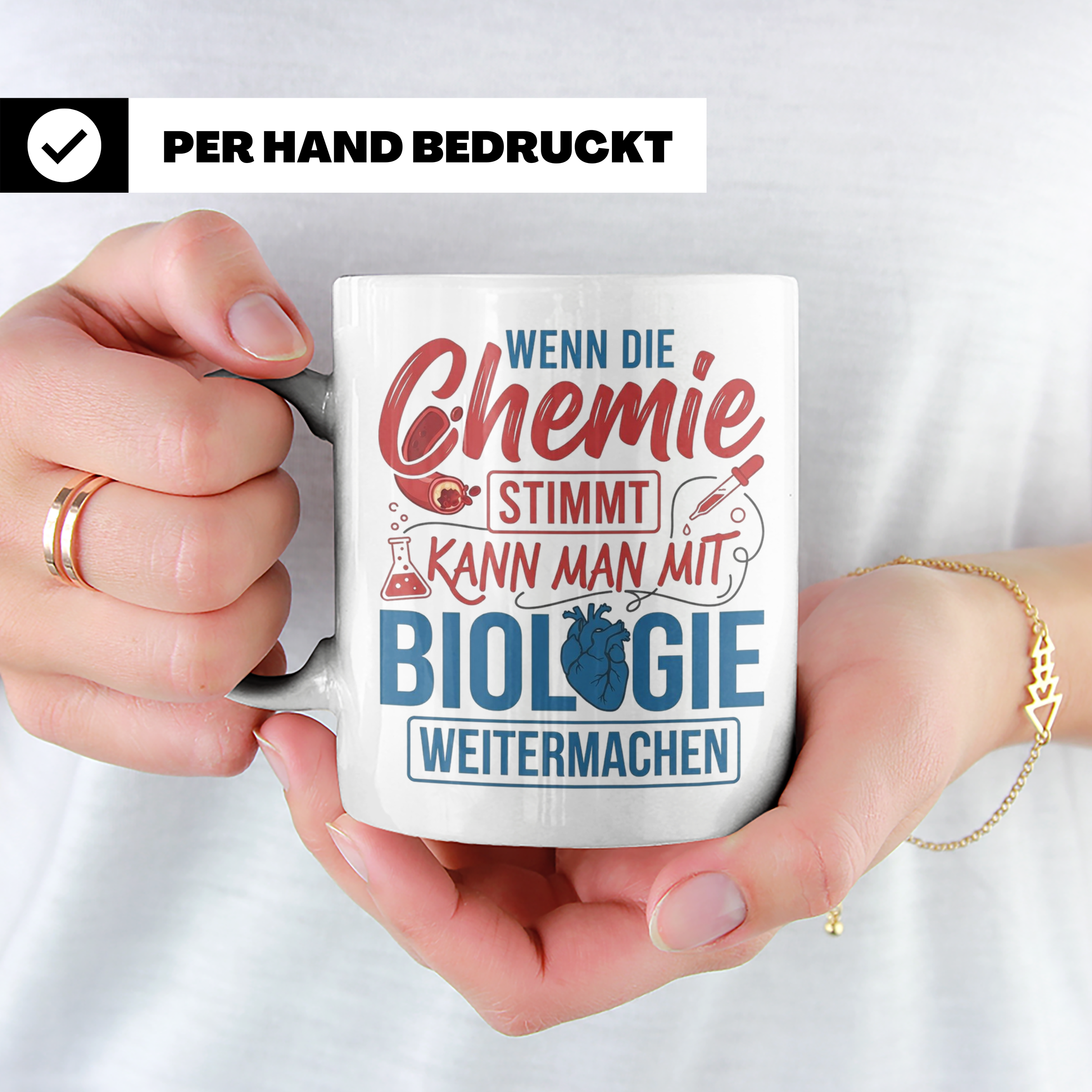 Chemie Biologie Tasse mit Spruch für Wissenschaftler, Chemik – Weiß [farbe:weiß]