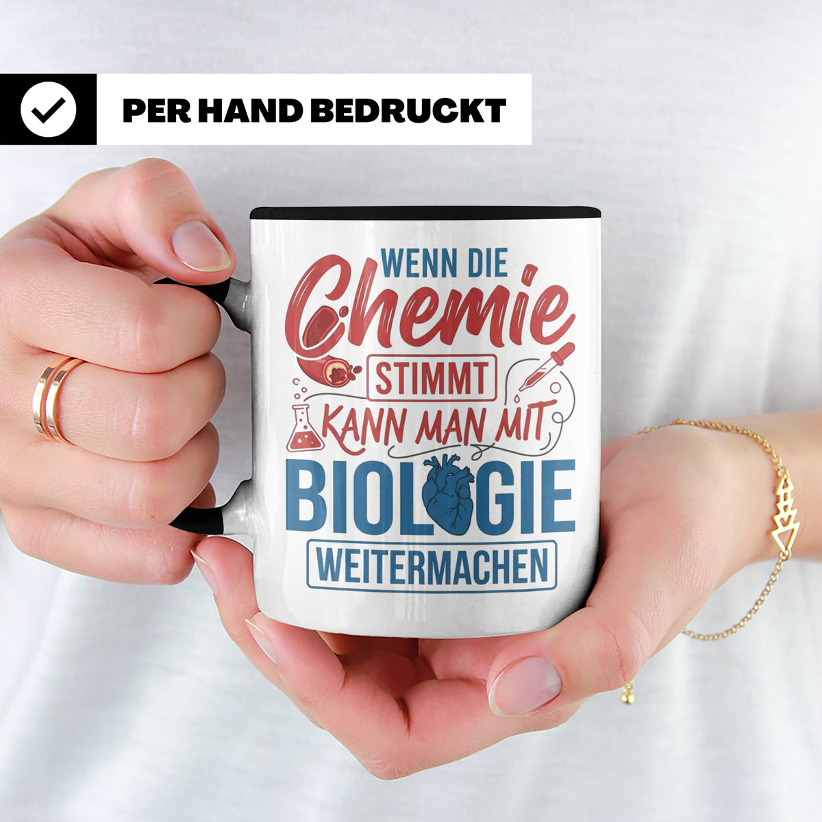 Chemie Biologie Tasse mit Spruch für Wissenschaftler, Chemik – Schwarz [farbe:schwarz]