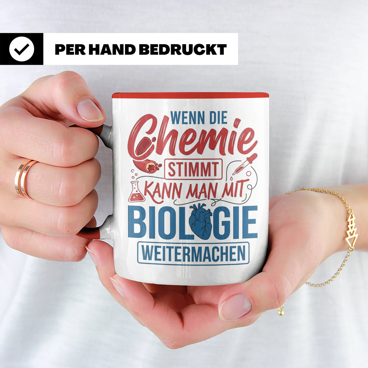 Chemie Biologie Tasse mit Spruch für Wissenschaftler, Chemik – Rot [farbe:rot]