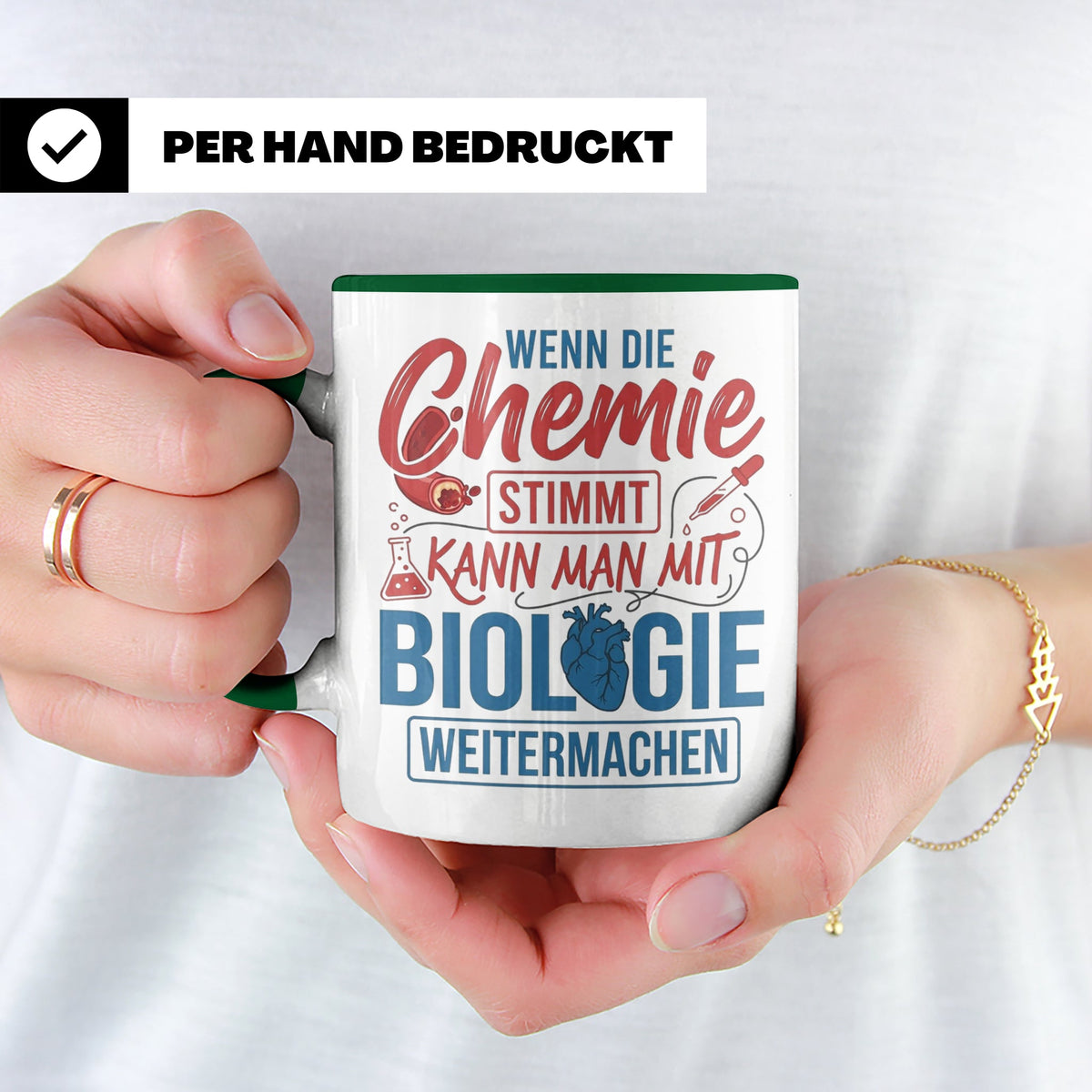 Chemie Biologie Tasse mit Spruch für Wissenschaftler, Chemik – Grün [farbe:grün]