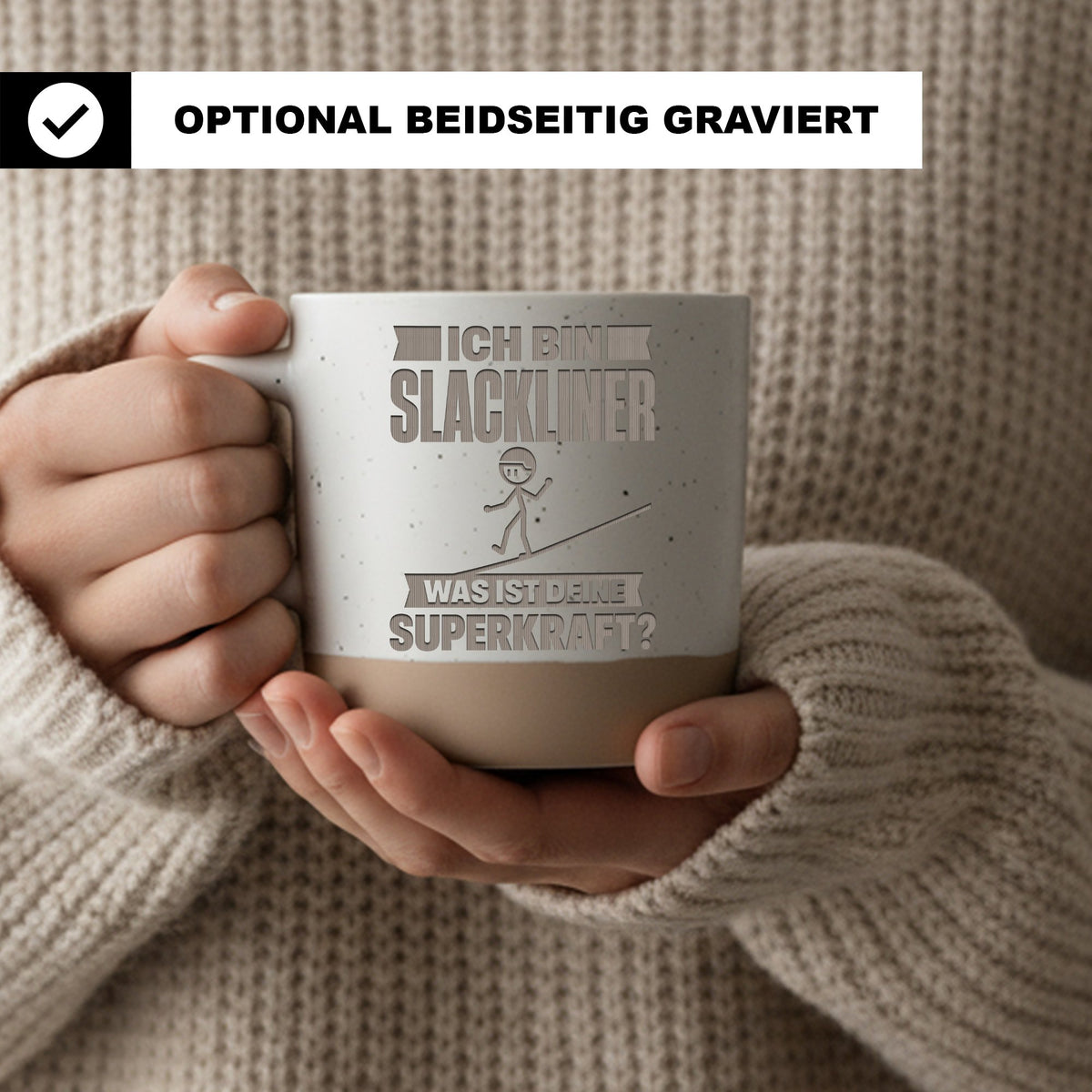 Slackliner Tasse Was ist deine Superkraft - Lustiges Geschenk für Spor – Bild 2
