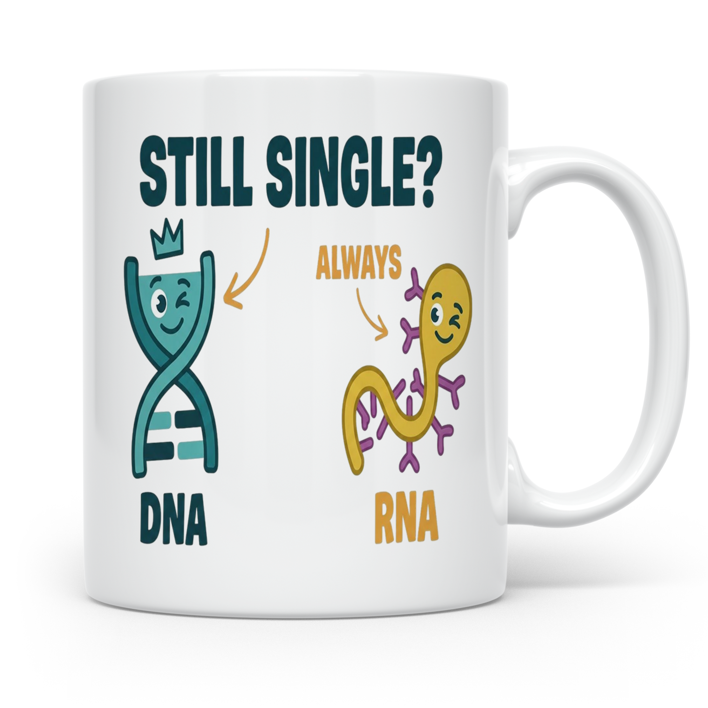 Biologie Witz Tasse DNA RNA Still Single Spruch lustiges Gen – Weiß [farbe:weiß]