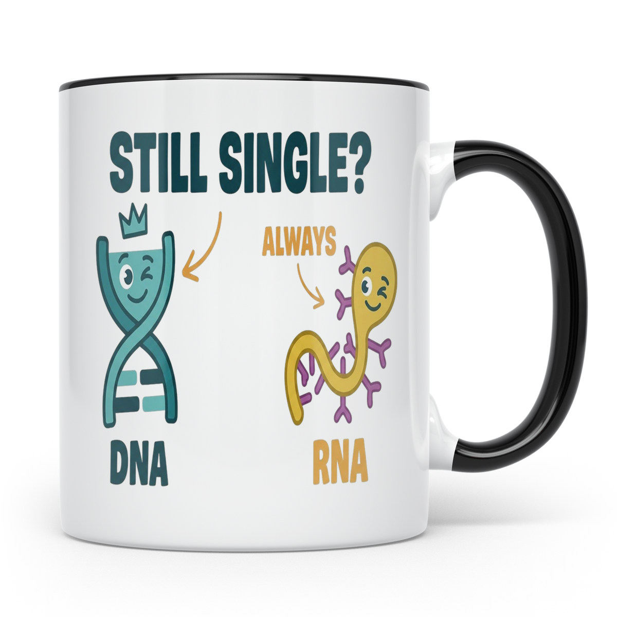 Biologie Witz Tasse DNA RNA Still Single Spruch lustiges Gen – Schwarz [farbe:schwarz]
