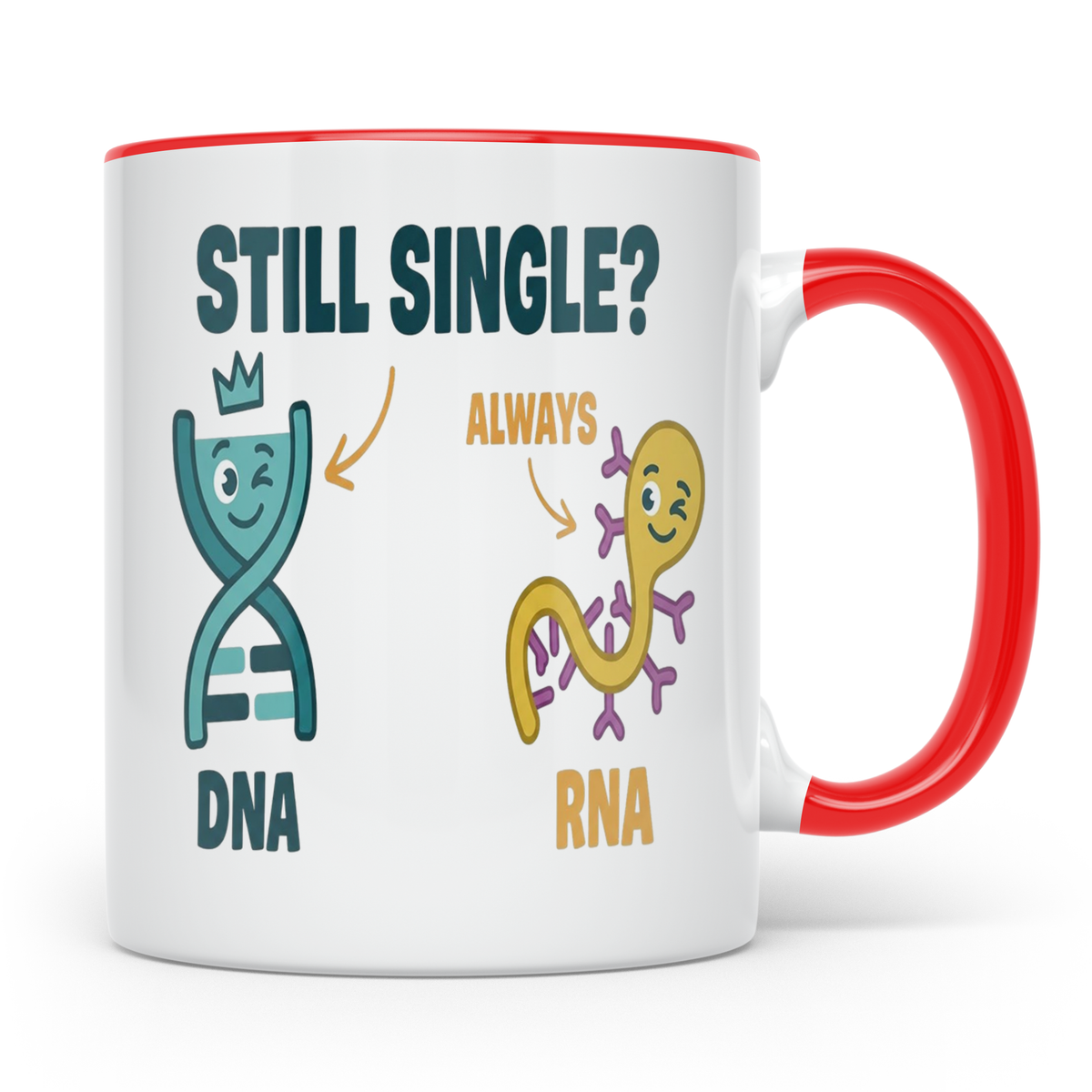 Biologie Witz Tasse DNA RNA Still Single Spruch lustiges Gen – Rot [farbe:rot]