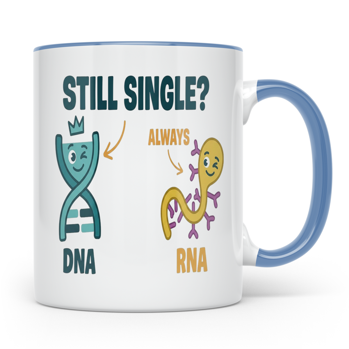 Biologie Witz Tasse DNA RNA Still Single Spruch lustiges Gen – Blau [farbe:blau]