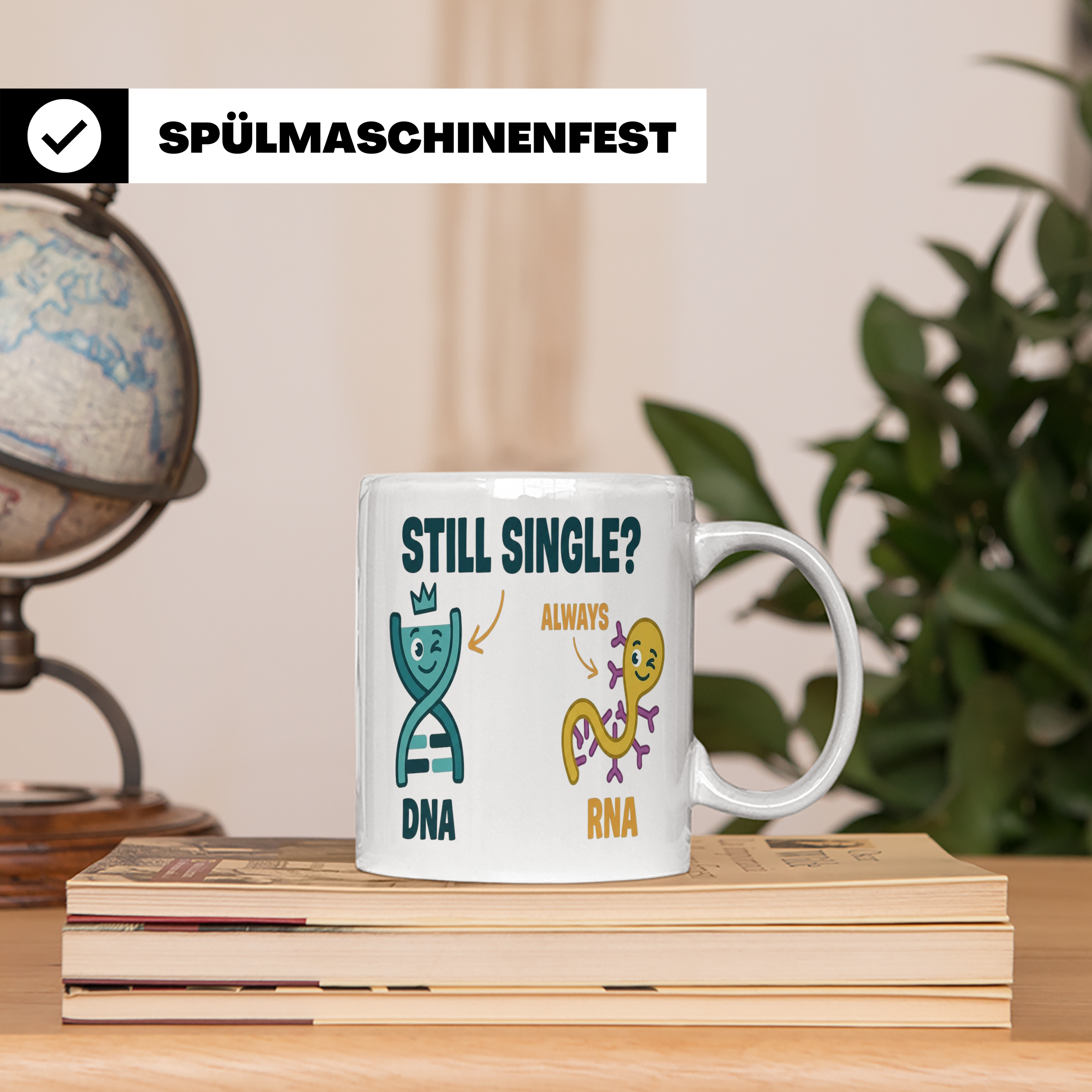 Biologie Witz Tasse DNA RNA Still Single Spruch lustiges Gen – Weiß [farbe:weiß]