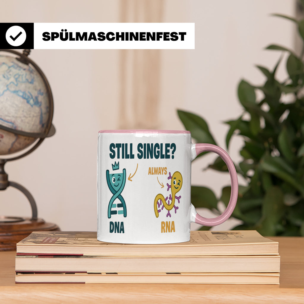 Biologie Witz Tasse DNA RNA Still Single Spruch lustiges Gen – Rosa [farbe:rosa]