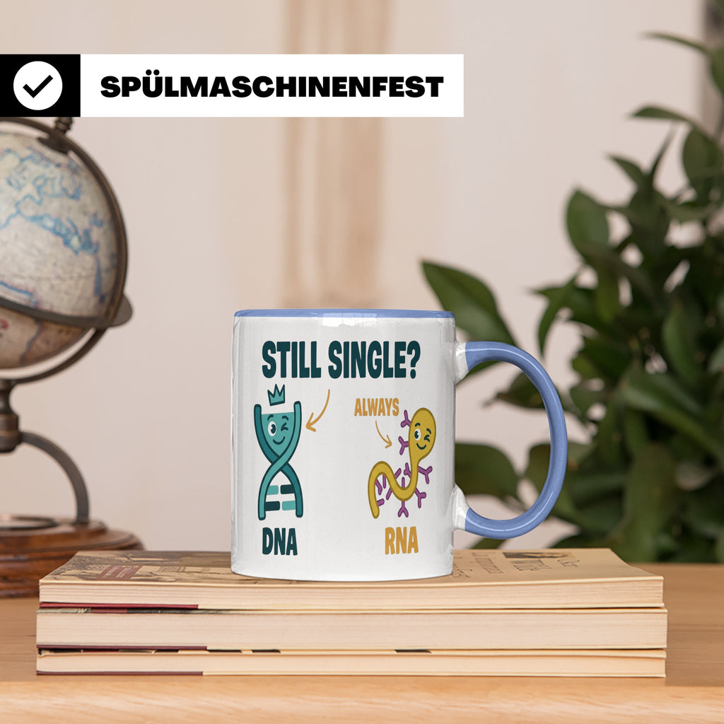 Biologie Witz Tasse DNA RNA Still Single Spruch lustiges Gen – Blau [farbe:blau]