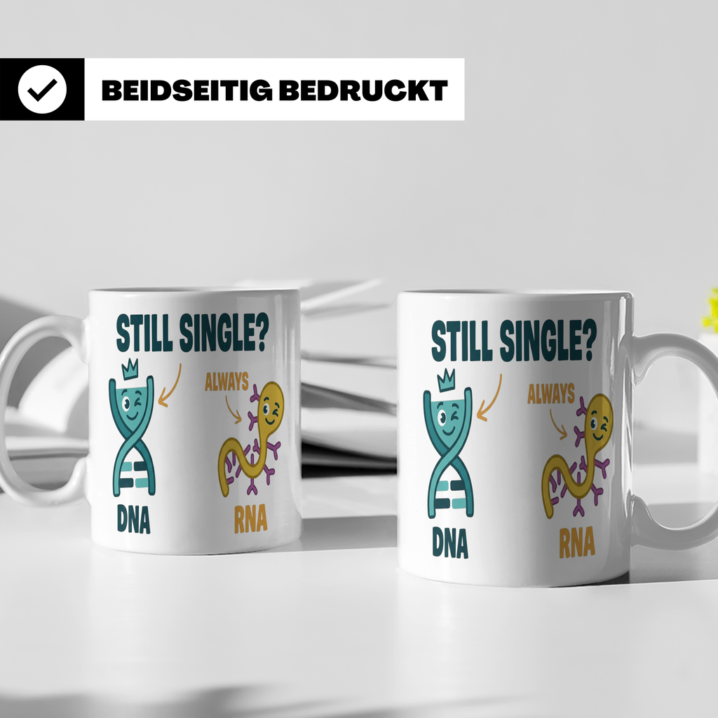 Biologie Witz Tasse DNA RNA Still Single Spruch lustiges Gen – Weiß [farbe:weiß]