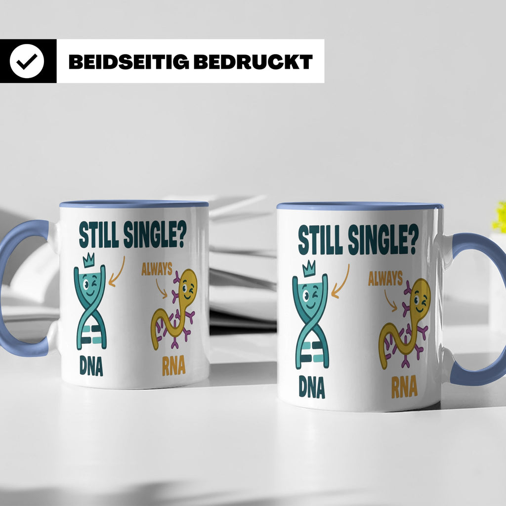 Biologie Witz Tasse DNA RNA Still Single Spruch lustiges Gen – Blau [farbe:blau]