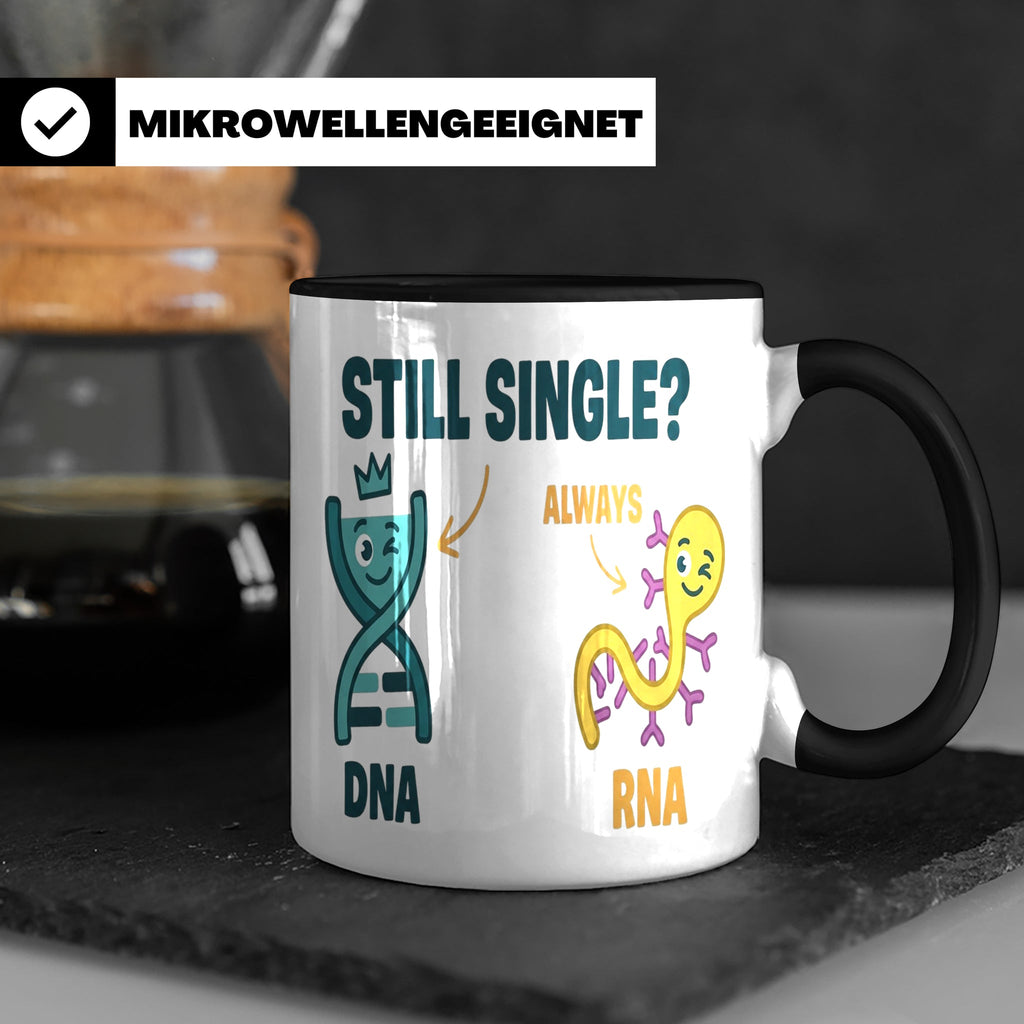 Biologie Witz Tasse DNA RNA Still Single Spruch lustiges Gen – Schwarz [farbe:schwarz]