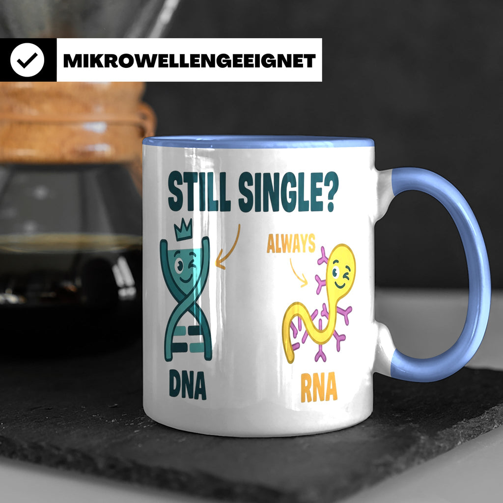 Biologie Witz Tasse DNA RNA Still Single Spruch lustiges Gen – Blau [farbe:blau]
