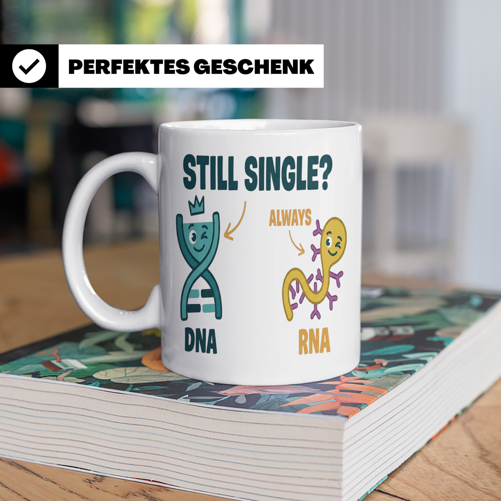 Biologie Witz Tasse DNA RNA Still Single Spruch lustiges Gen – Weiß [farbe:weiß]