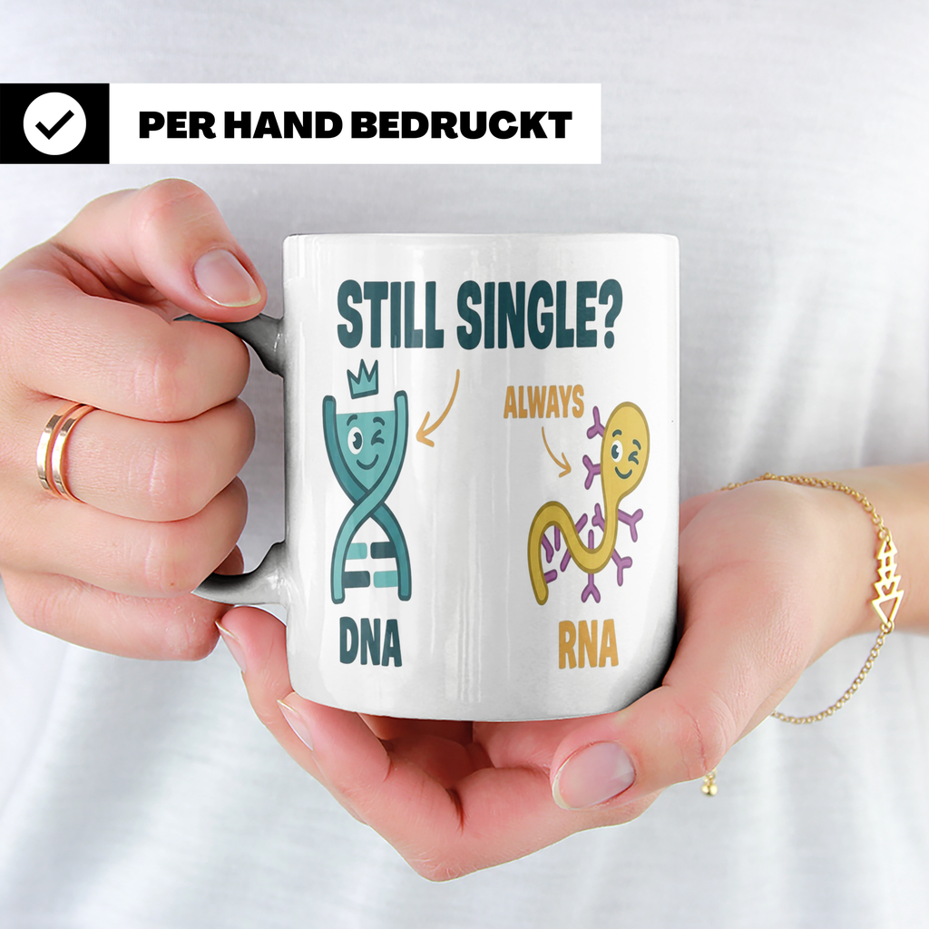 Biologie Witz Tasse DNA RNA Still Single Spruch lustiges Gen – Weiß [farbe:weiß]