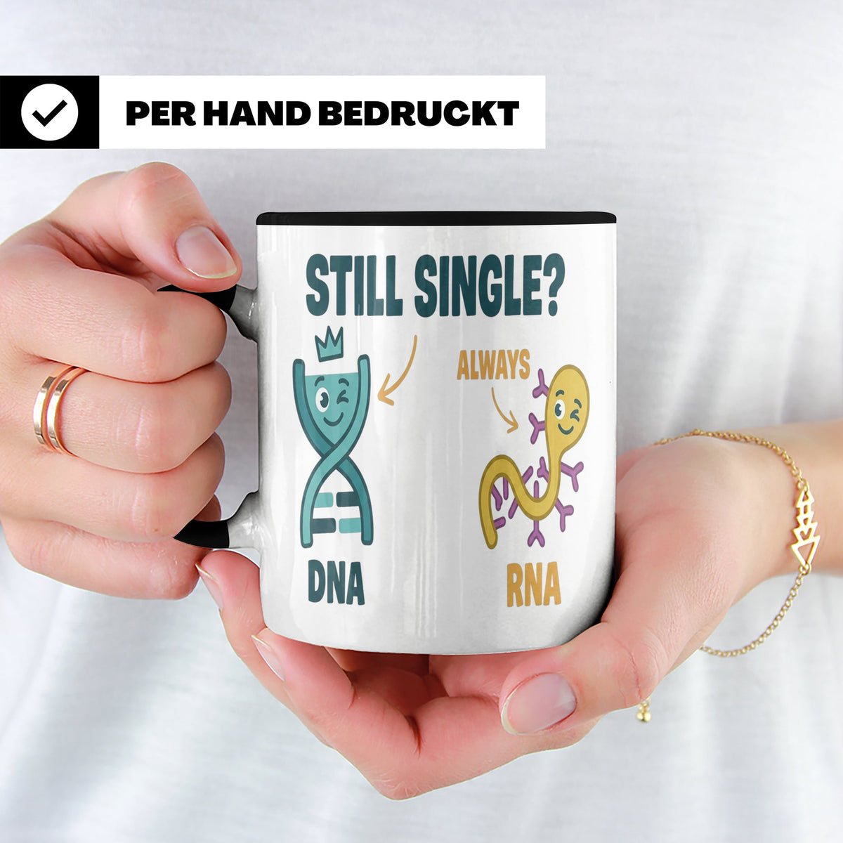 Biologie Witz Tasse DNA RNA Still Single Spruch lustiges Gen – Schwarz [farbe:schwarz]