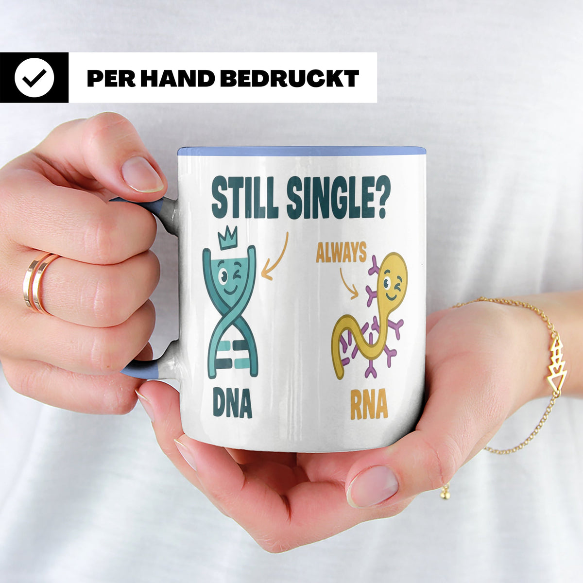 Biologie Witz Tasse DNA RNA Still Single Spruch lustiges Gen – Blau [farbe:blau]