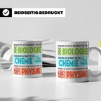 Naturwissenschaften Tasse mit Spruch Biologie, Chemie, Physi – Weiß [farbe:weiß]
