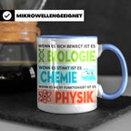 Naturwissenschaften Tasse mit Spruch Biologie, Chemie, Physi – Blau [farbe:blau]
