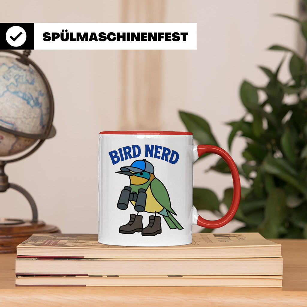 Bird Nerd Tasse für Vogelbeobachter, lustiges Birder Geschen – Rot [farbe:rot]