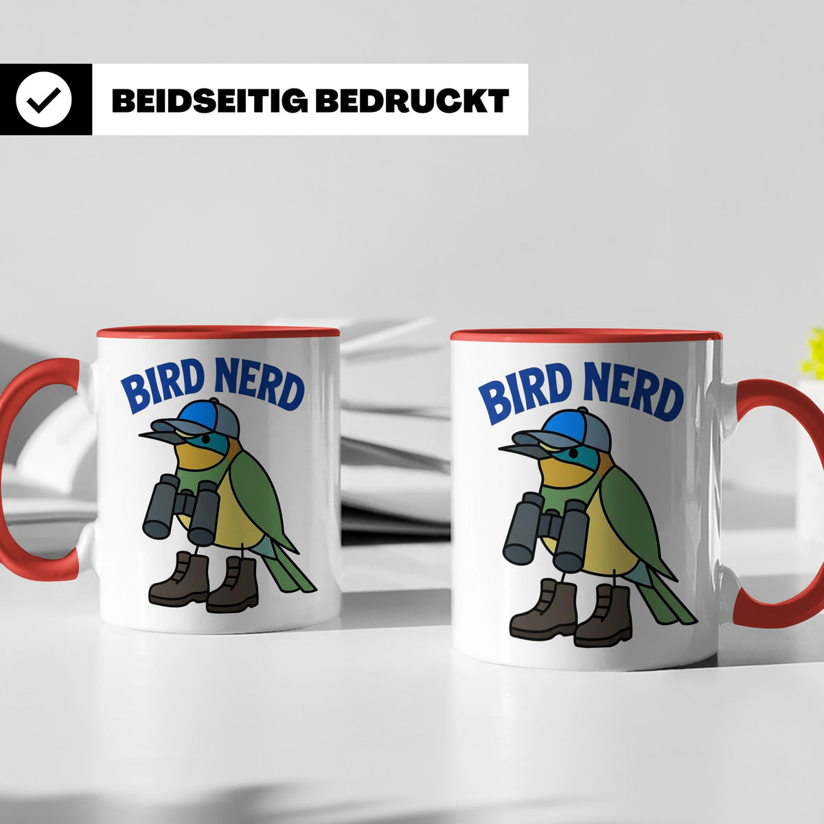 Bird Nerd Tasse für Vogelbeobachter, lustiges Birder Geschen – Rot [farbe:rot]