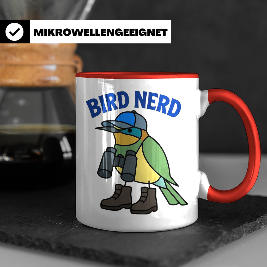 Bird Nerd Tasse für Vogelbeobachter, lustiges Birder Geschen – Rot [farbe:rot]