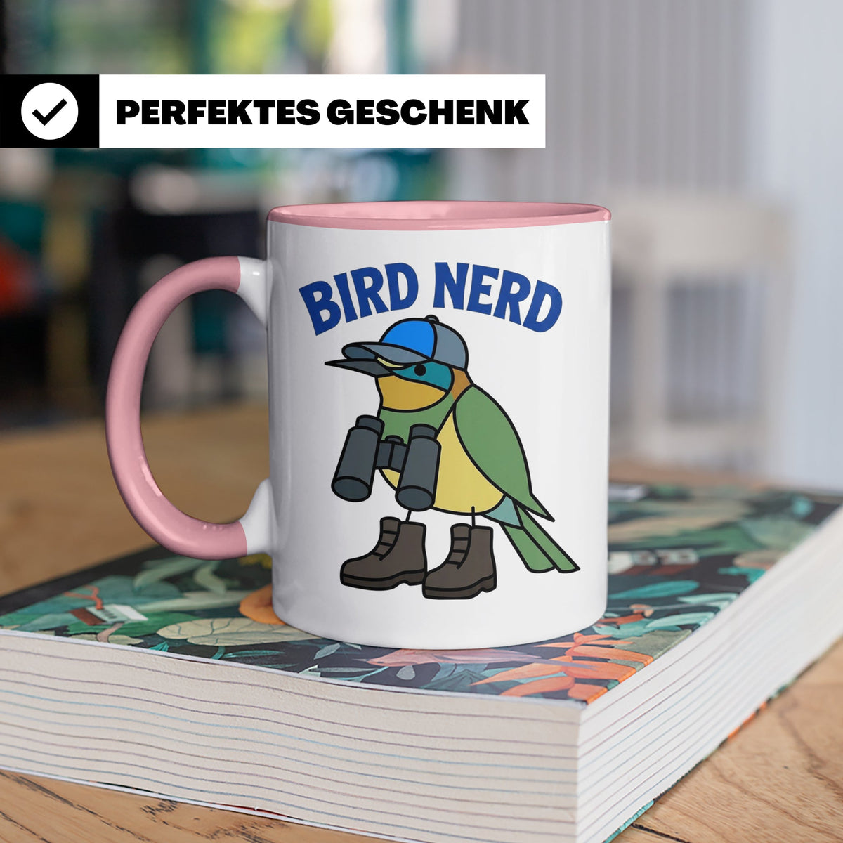 Bird Nerd Tasse für Vogelbeobachter, lustiges Birder Geschen – Rosa [farbe:rosa]