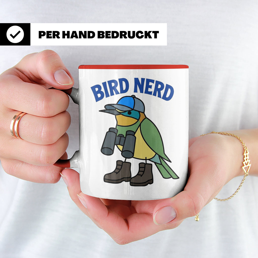 Bird Nerd Tasse für Vogelbeobachter, lustiges Birder Geschen – Rot [farbe:rot]