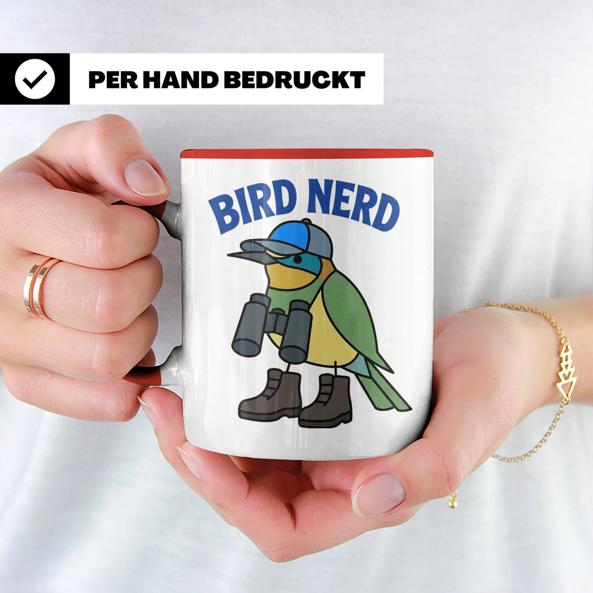 Bird Nerd Tasse für Vogelbeobachter, lustiges Birder Geschen – Rot [farbe:rot]