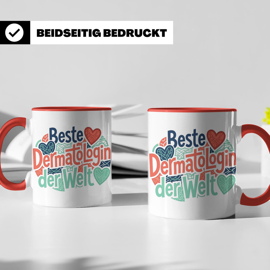 Dermatologin Tasse Beste Hautärztin der Welt Geschenk zum Ab – Rot [farbe:rot]