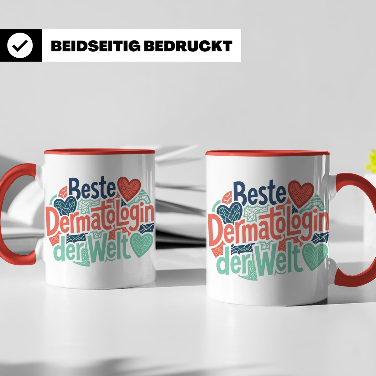Dermatologin Tasse Beste Hautärztin der Welt Geschenk zum Ab – Rot [farbe:rot]