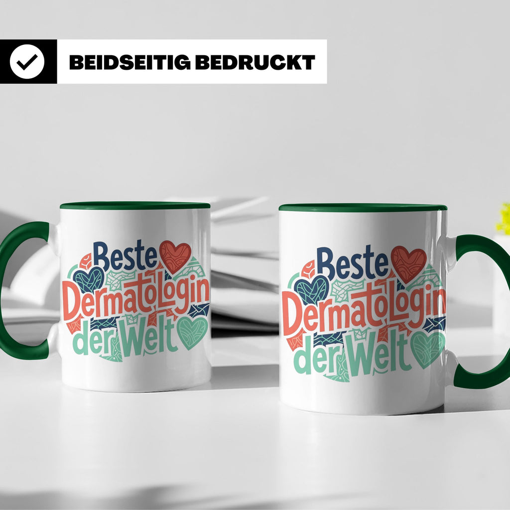 Dermatologin Tasse Beste Hautärztin der Welt Geschenk zum Ab – Grün [farbe:grün]