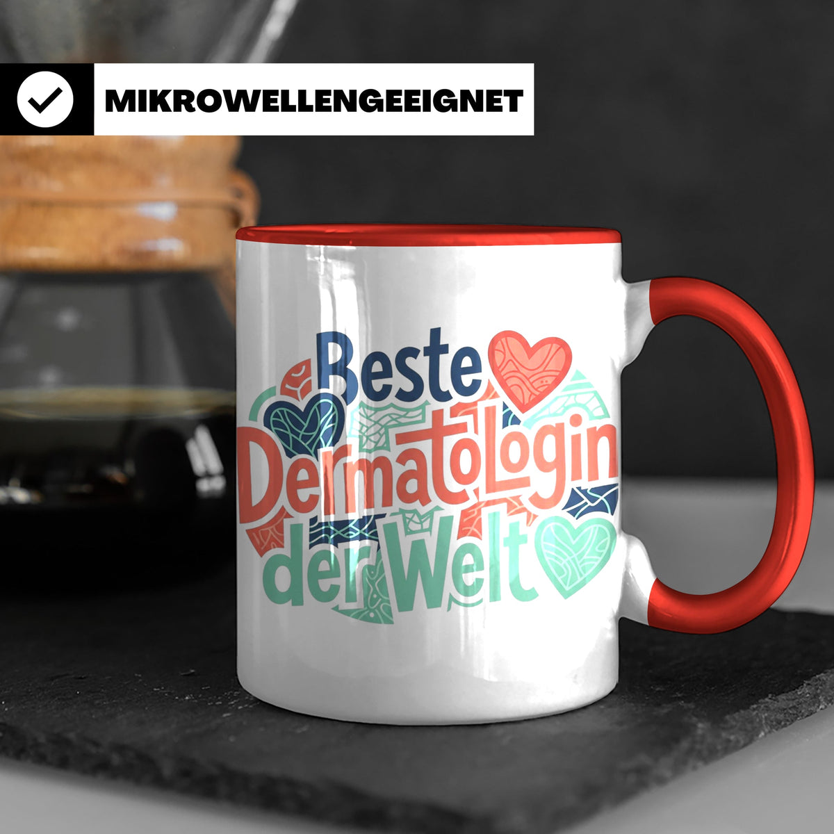Dermatologin Tasse Beste Hautärztin der Welt Geschenk zum Ab – Rot [farbe:rot]