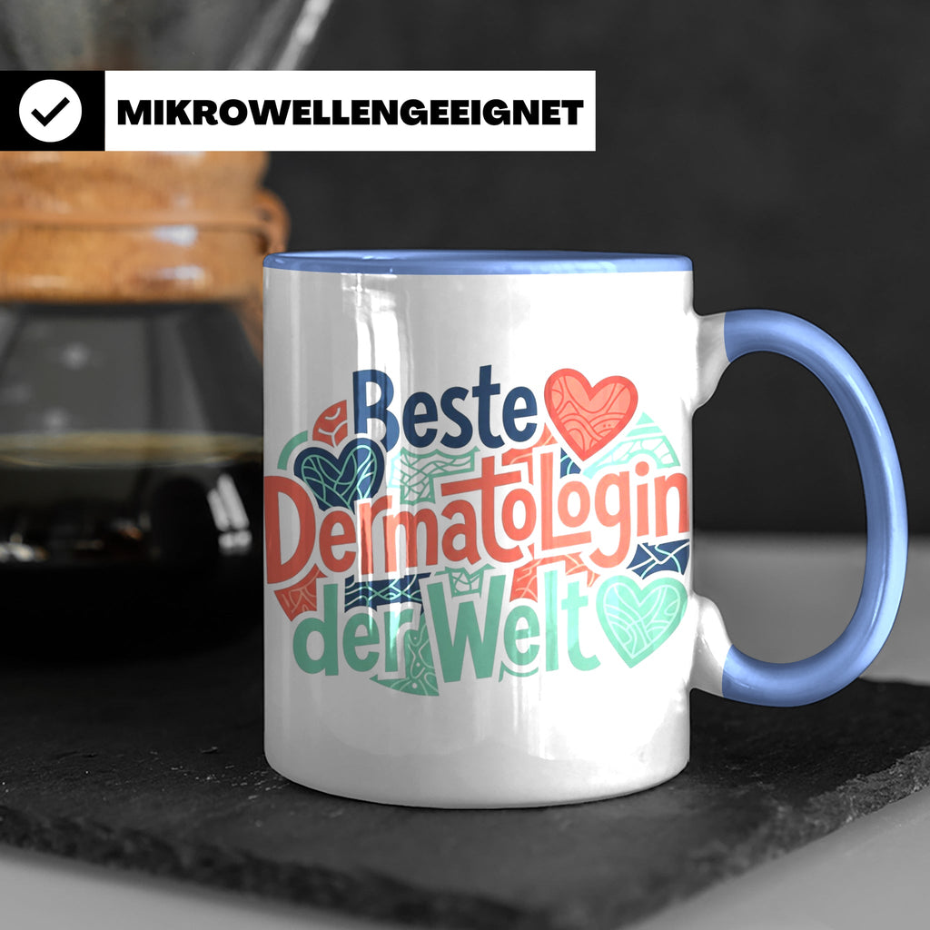Dermatologin Tasse Beste Hautärztin der Welt Geschenk zum Ab – Blau [farbe:blau]