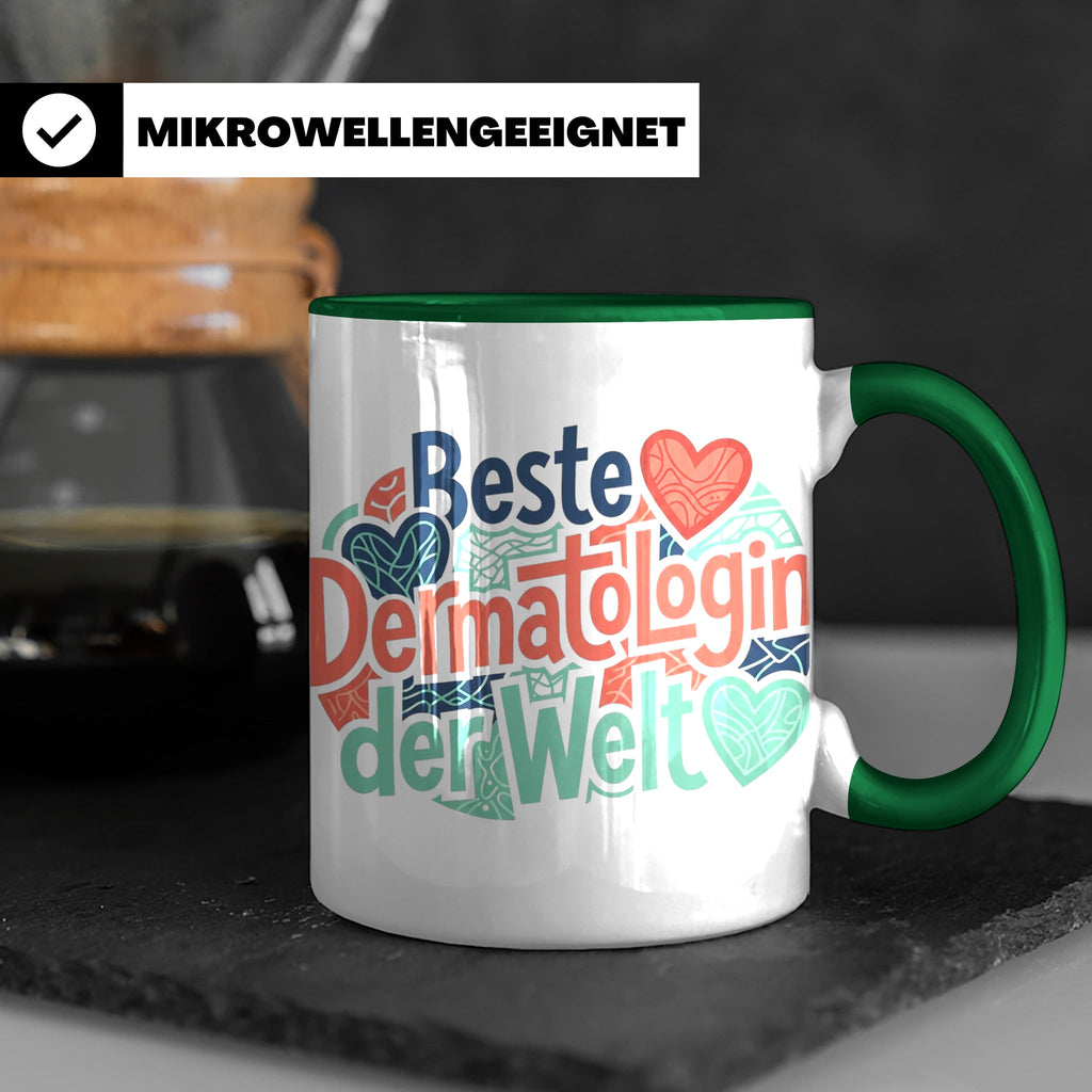 Dermatologin Tasse Beste Hautärztin der Welt Geschenk zum Ab – Grün [farbe:grün]