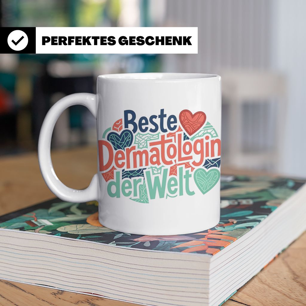 Dermatologin Tasse Beste Hautärztin der Welt Geschenk zum Ab – Weiß [farbe:weiß]