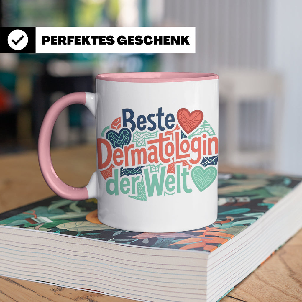 Dermatologin Tasse Beste Hautärztin der Welt Geschenk zum Ab – Rosa [farbe:rosa]