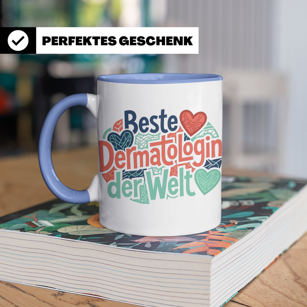 Dermatologin Tasse Beste Hautärztin der Welt Geschenk zum Ab – Blau [farbe:blau]