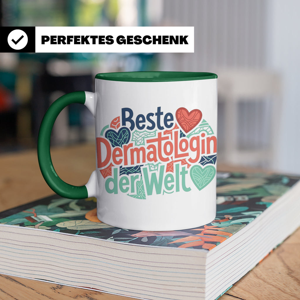 Dermatologin Tasse Beste Hautärztin der Welt Geschenk zum Ab – Grün [farbe:grün]